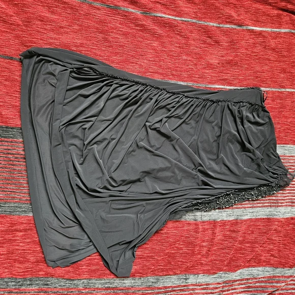 ABS Allen Schwartz Black One Sleeve Mini Dress - Picture 3 of 9